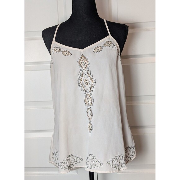 Maurices Tops - Maurices Sequin Tank Top Ivory Size M Embellished Boho Women's